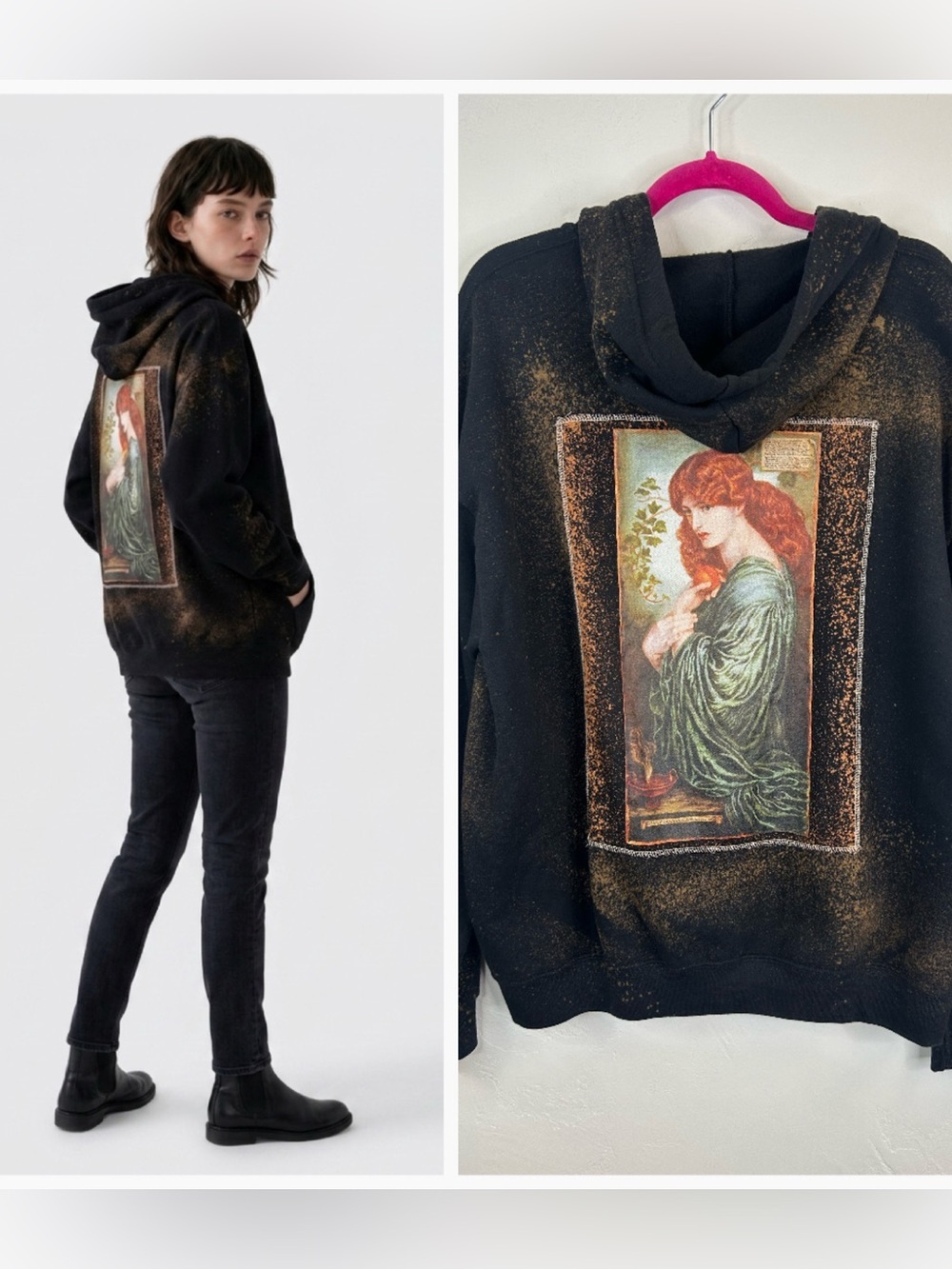 Artsy Goth Black Zip Up Hoodie Unisex L Renaissance Goth Whimsigoth Storybook